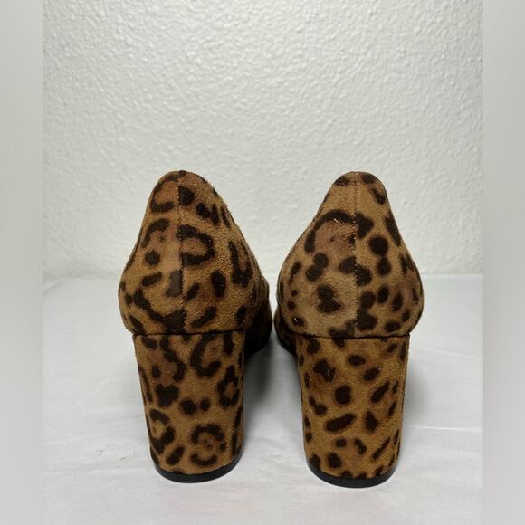 Aerosoles Bettie Pump Women heel 5 M Leopard Print Black block Suede comfortable - Picture 5 of 6